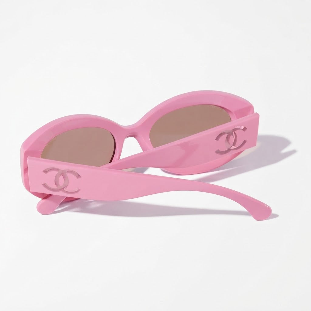 Chanel Women Oval Pink Sunglasses