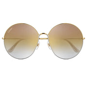 Cartier Trinity de C Women Round Metal Frame Shiny Gold Sunglasses