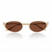 Cartier Panthère de C Women Oval Brown Mirror Sunglasses