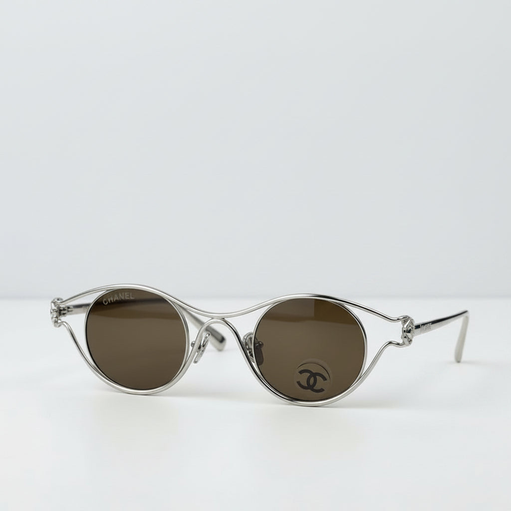 Chanel Women Oval Metal Optical Gold Sunglasses