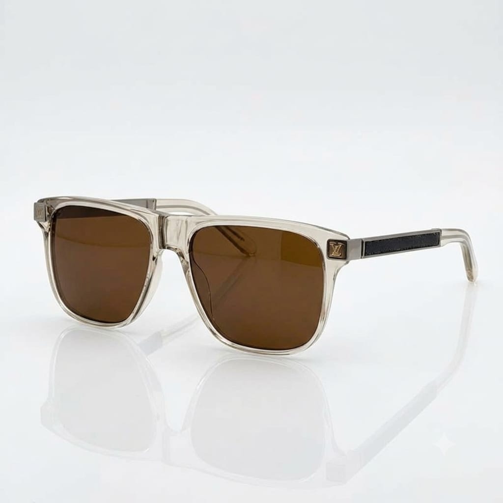 Louis Vuitton Men City Large Square Brown Sunglasses
