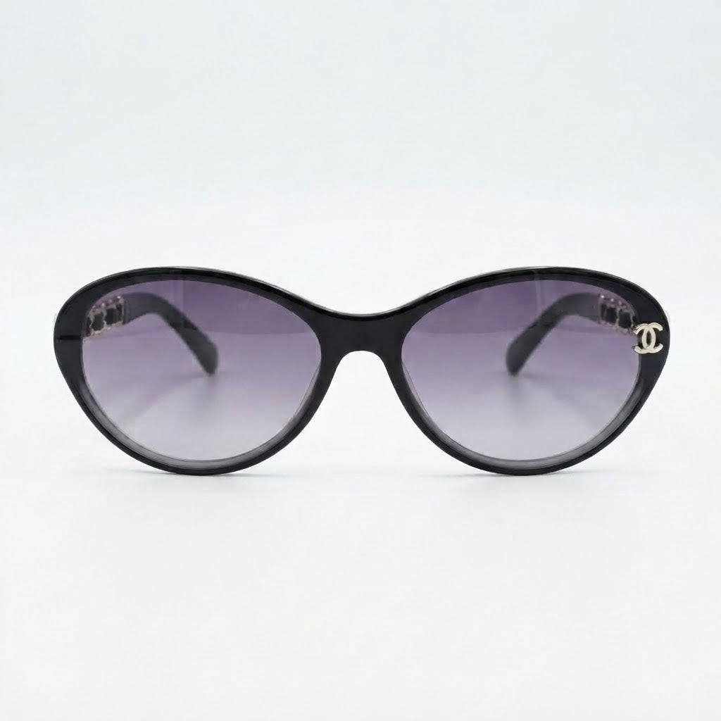 Chanel Women Cat-Eye Frame Chain Design Sunglasses