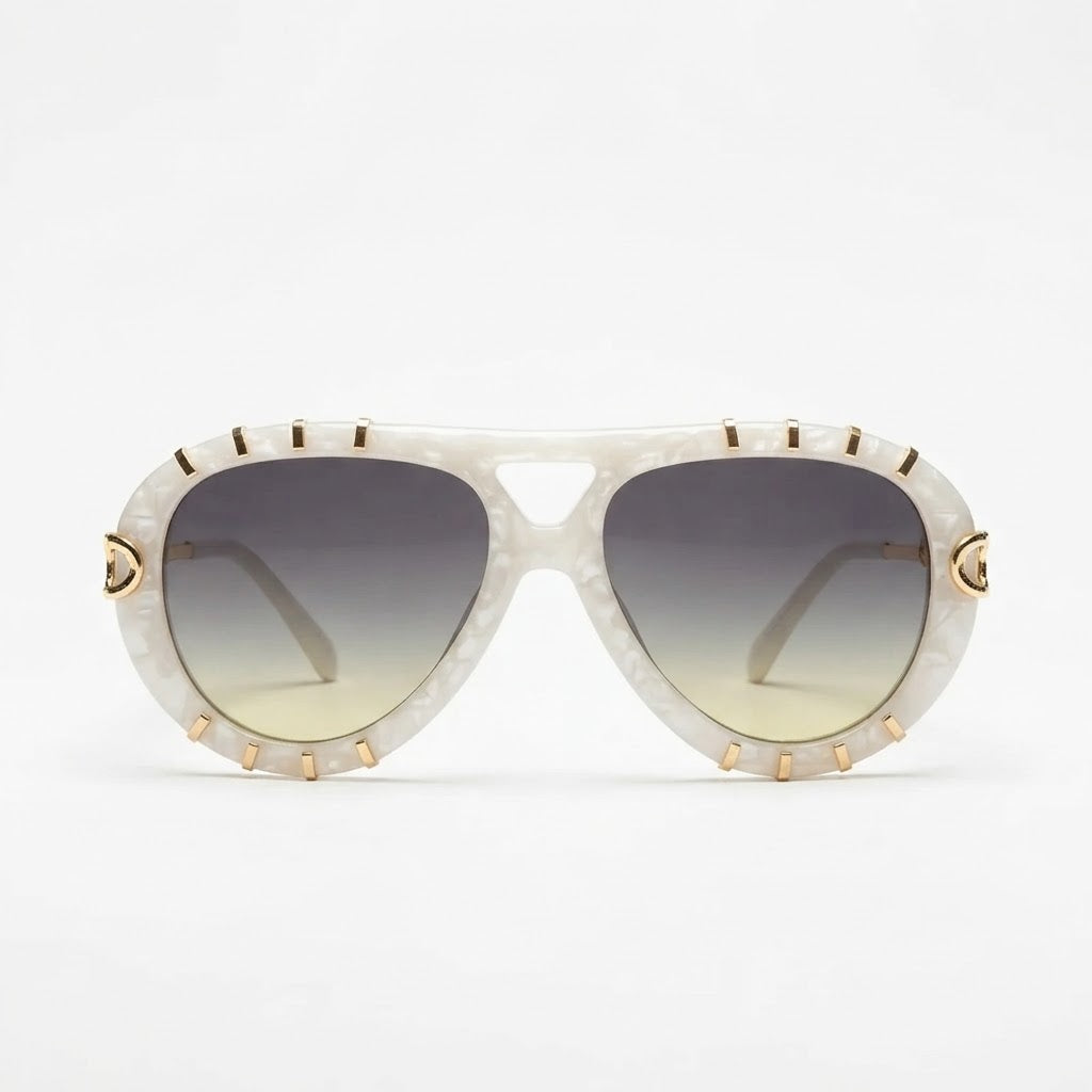 Chanel Women CH9207 Aviator White Frame Sunglasses