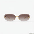 Louis Vuitton Women Jewel Pearl Oval Gold Sunglasses