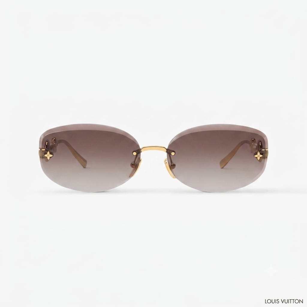 Louis Vuitton Women Jewel Pearl Oval Gold Sunglasses