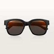 Cartier C de Women Square Motif Black and Gold Sunglasses