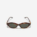 Gucci Women Oval Frame Brown Tortoiseshell Sunglasses