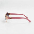 Chanel Women Oval Frame Pink Sunglasses