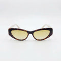Chanel Women Angular Cat Eye White & Brown Sunglasses