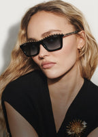Chanel Women Rectangular Black Sunglasses