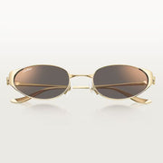 Cartier Panthère de C Women Oval Gold & Grey Mirrored  Sunglasses