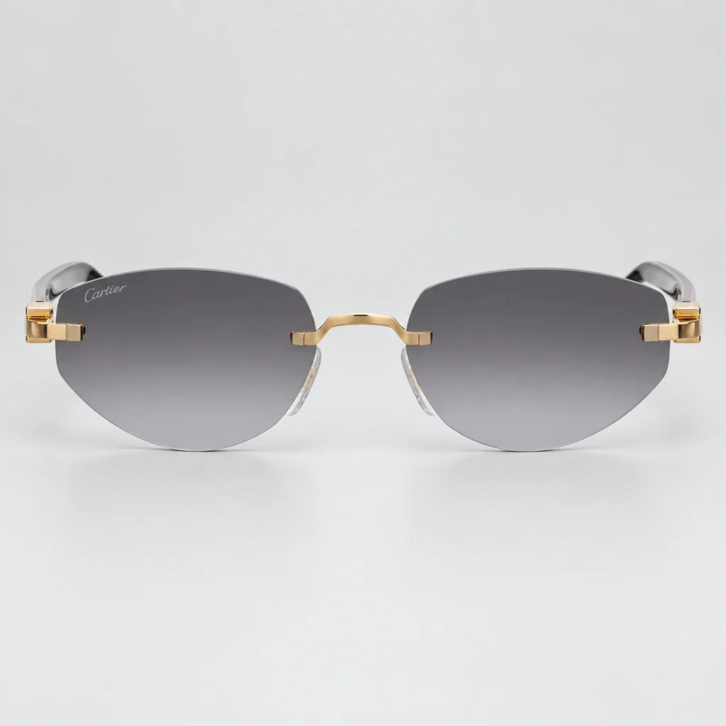 Cartier C Décor Unisex Geometric Frame Grey Gradient Sunglasses