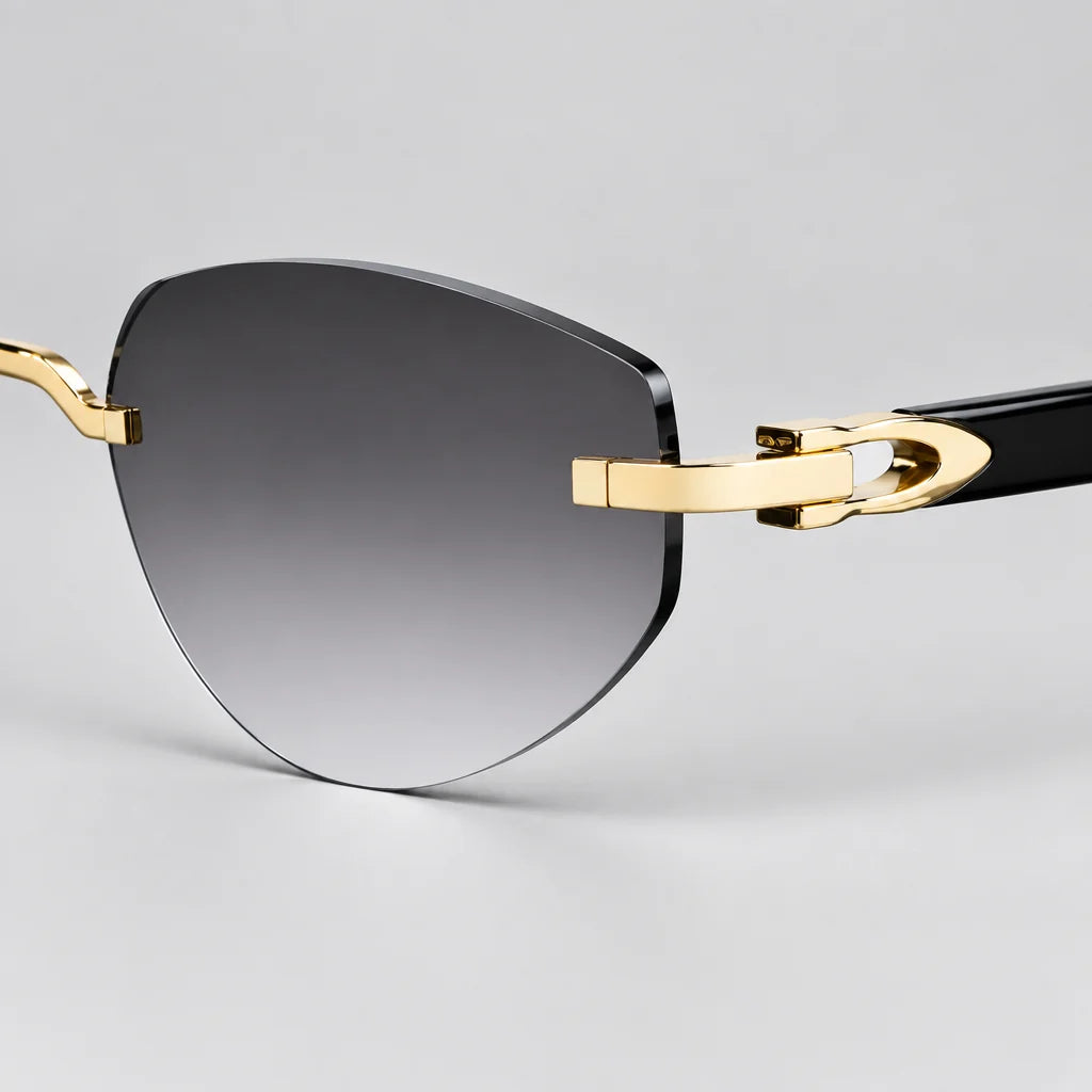 Cartier C Décor Unisex Geometric Frame Grey Gradient Sunglasses