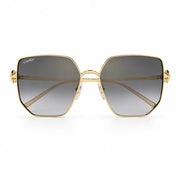 Cartier Clash de C Women Gold Finish Studded Temple Square Grey Sunglasses