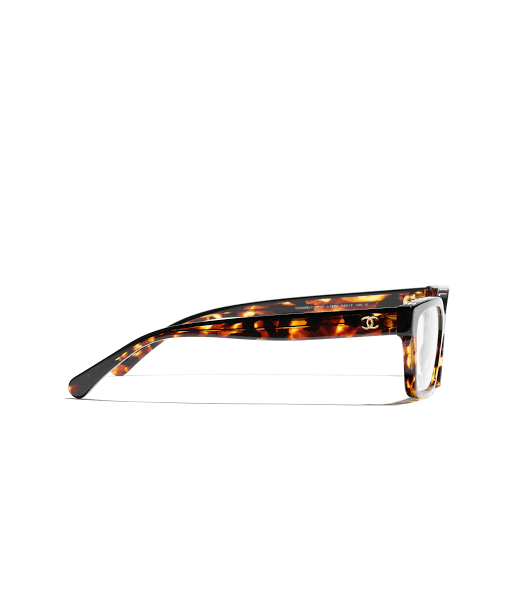 Chanel Women Rectangular Tortoise Eyeglasses