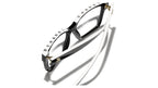 CHANEL Rectangular Black & White Optical Glasses