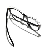 CHANEL Rectangular Black & White Optical Glasses