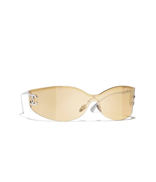 Chanel Women Shield Light Yellow Sunglasses