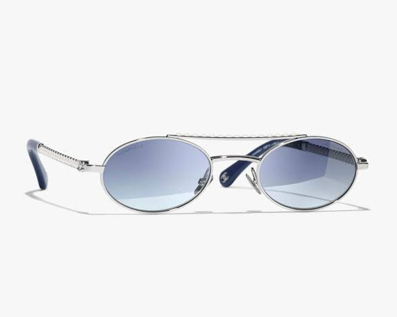 Chanel Oval Metal & Imitation Pearl Sunglasses