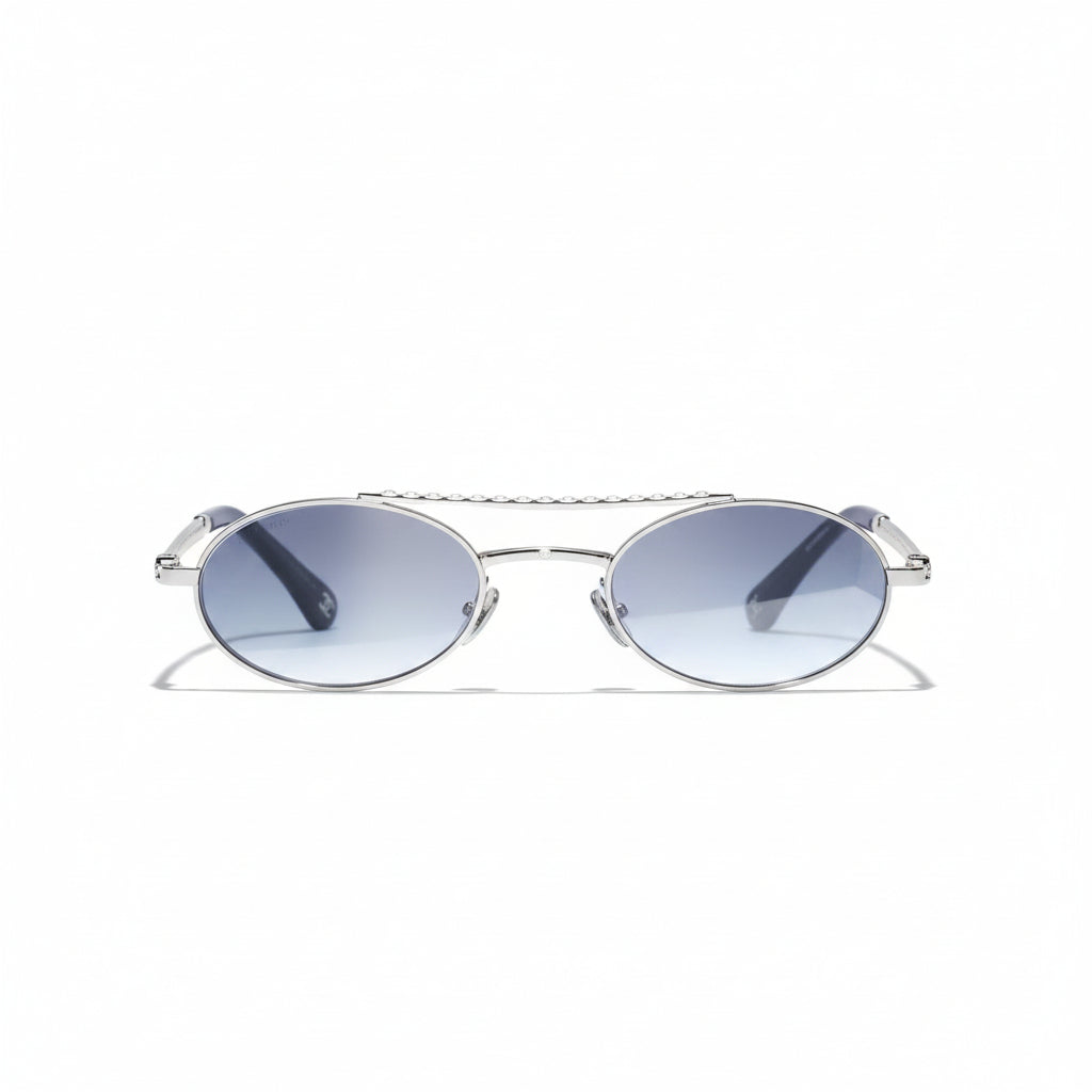 Chanel Oval Metal & Imitation Pearl Sunglasses