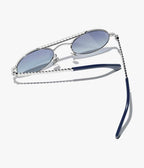 Chanel Oval Metal & Imitation Pearl Sunglasses