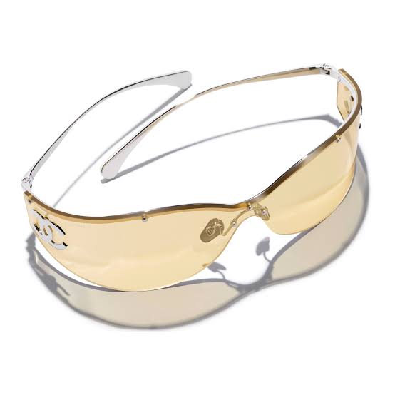 Chanel Women Shield Light Yellow Sunglasses