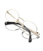 Chanel Oval Metal & Imitation Pearl Optical Frames Glasses CH2228H
