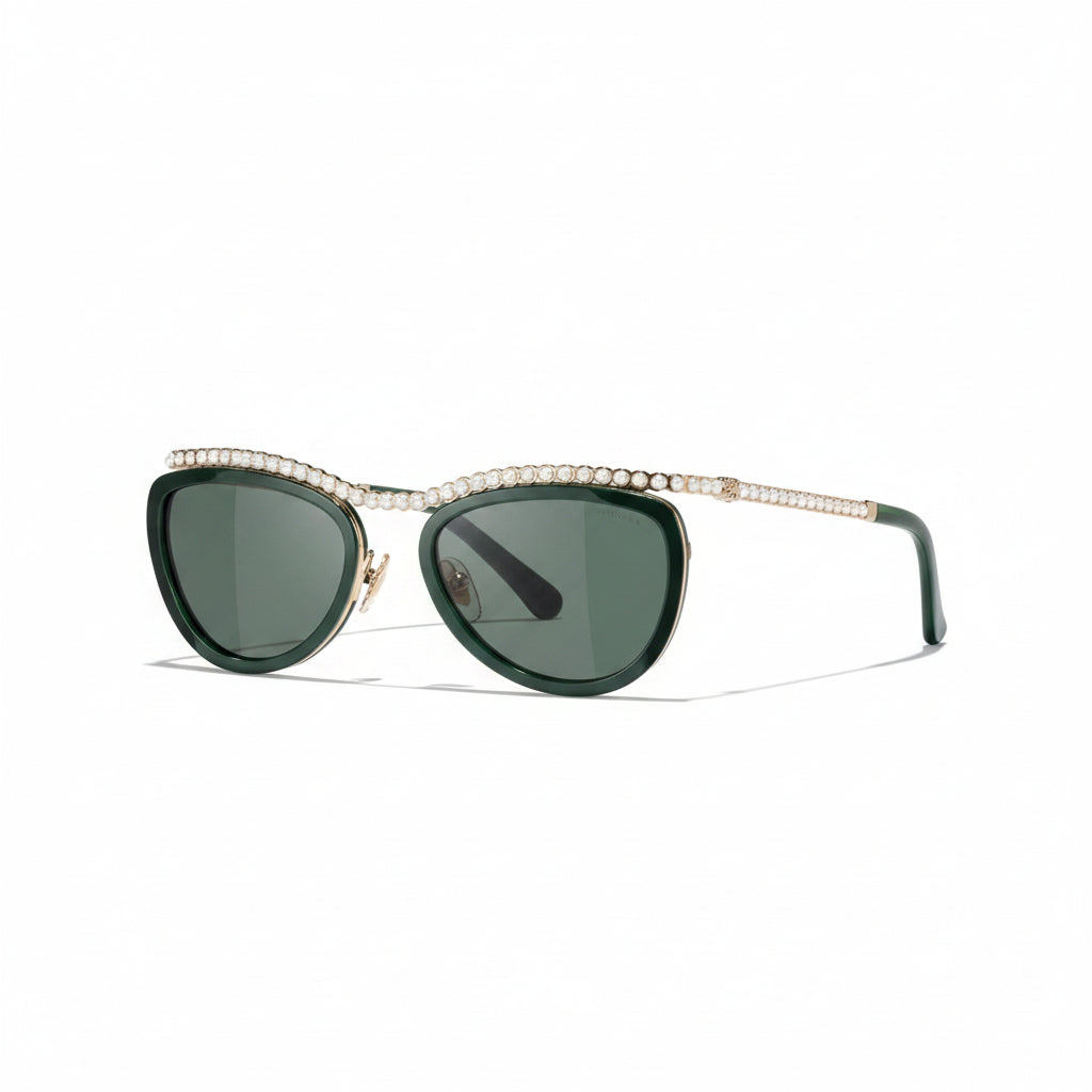 Chanel Women Cat-Eye Green Sunglasses