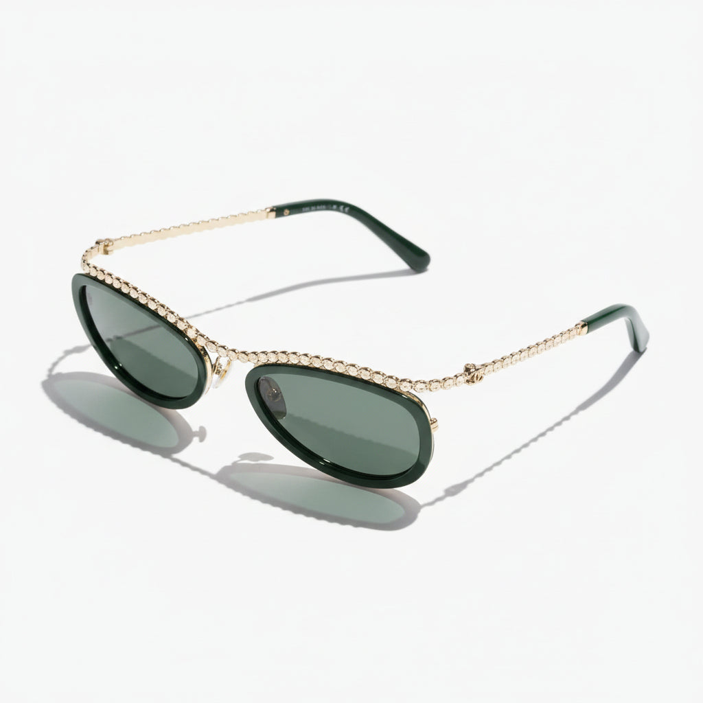 Chanel Women Cat-Eye Green Sunglasses