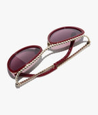 Chanel Women Cat-Eye Red Sunglasses