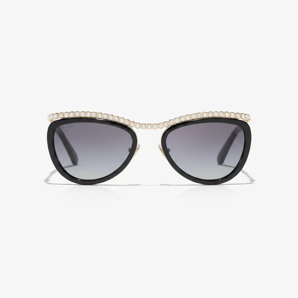 Chanel Women Cat-Eye Black Sunglasses