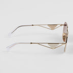 Prada Women Rectangular Frame Pale Gold Sunglasses