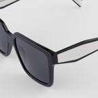 Prada Women Rectangular Frame Tar Black Sunglasses