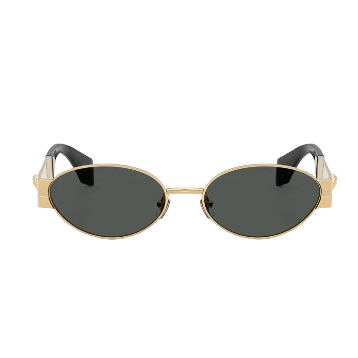 Versace Women Oval Frame Shiny Gold Sunglasses