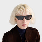 Prada Women Rectangle Frame Matte Black Sunglasses
