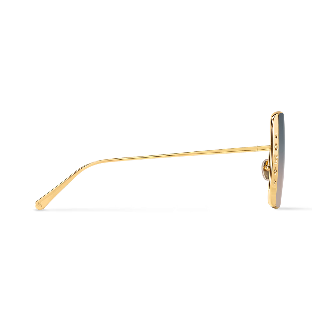Louis Vuitton Women Square Frame Satin Gold Sunglasses