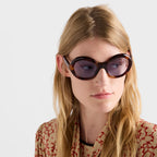Prada Women Round Frame Sepia Brown Sunglasses
