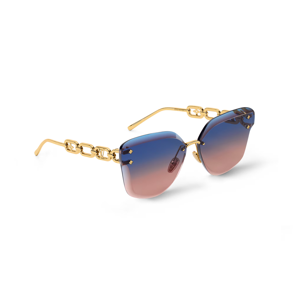 Louis Vuitton Women Cat Eye Frame Honey Gold Sunglasses