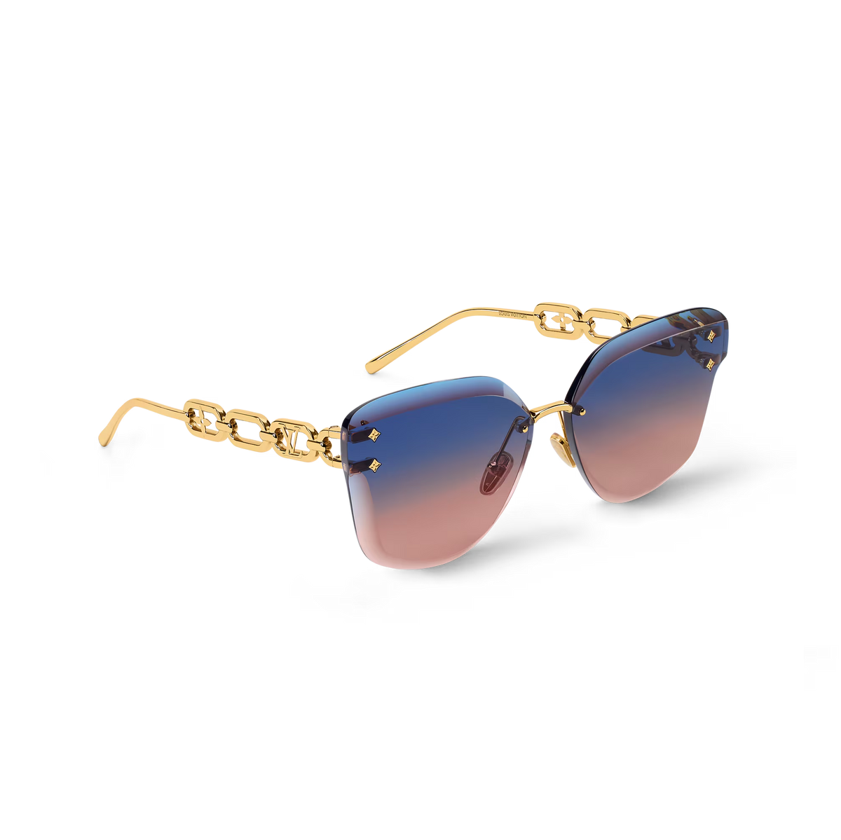 Louis Vuitton Women Cat Eye Frame Honey Gold Sunglasses