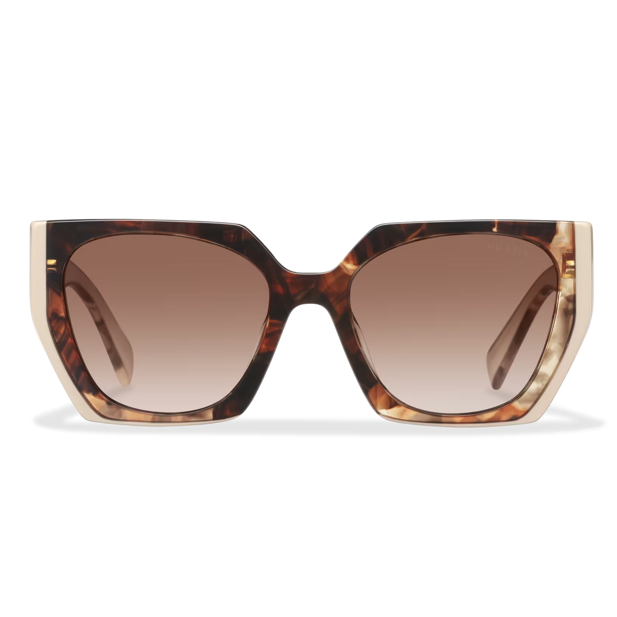 Prada Women Rectangular Frame Sepia Brown Sunglasses