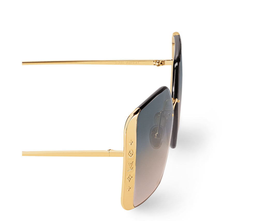 Louis Vuitton Women Square Frame Satin Gold Sunglasses