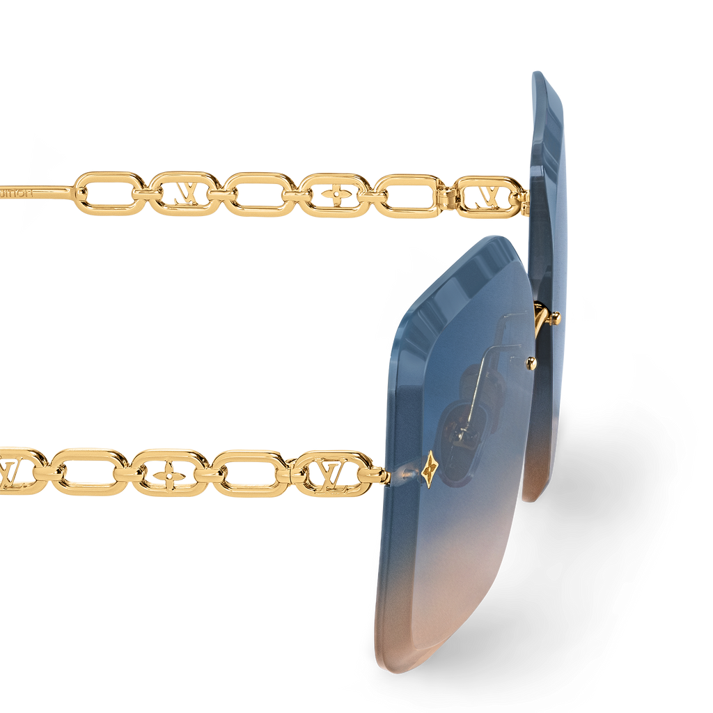 Louis Vuitton Women Square Frame Rich Gold Sunglasses