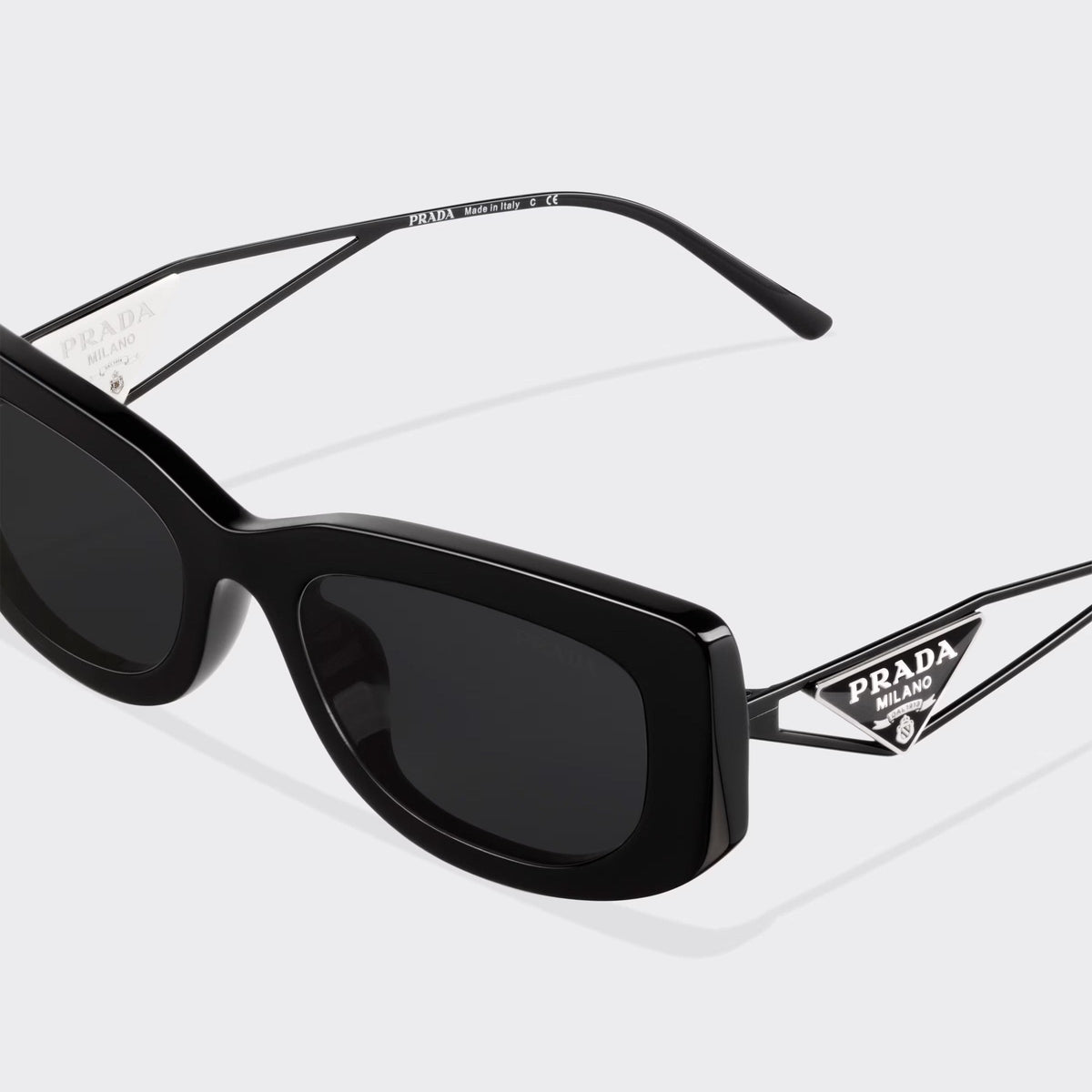 Prada Women Rectangular Frame Cosmic Black Sunglasses