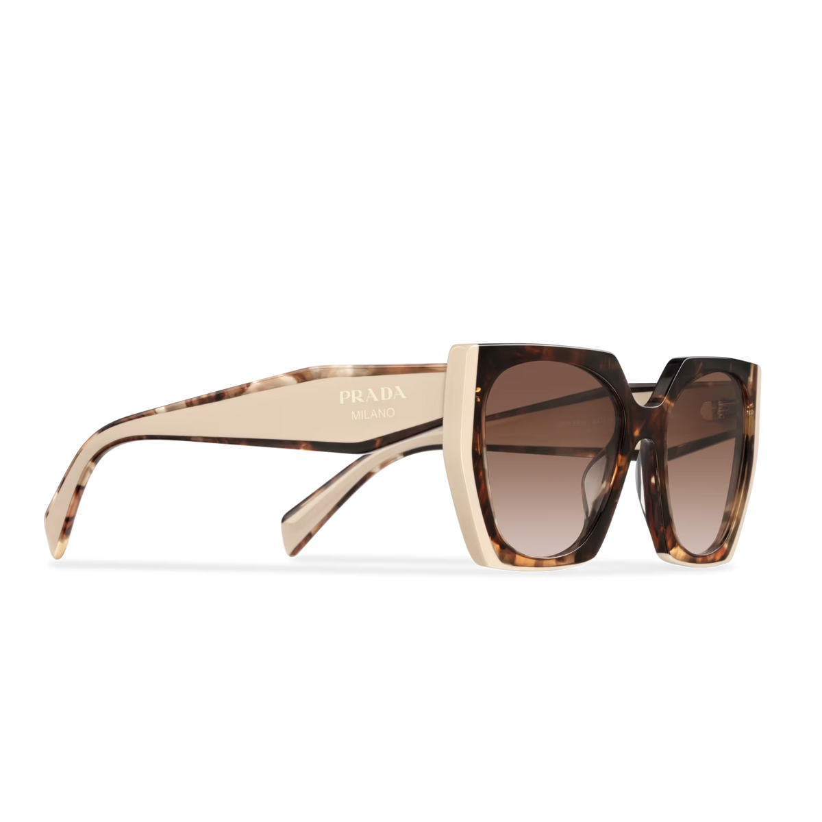 Prada Women Rectangular Frame Sepia Brown Sunglasses