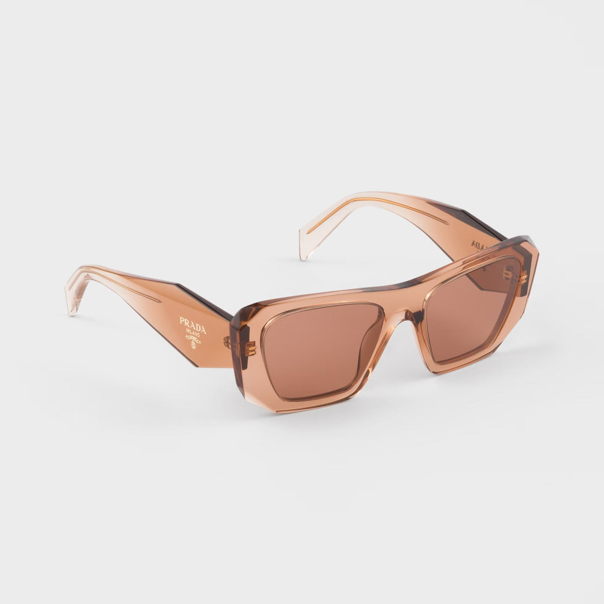 Prada Women Geometric Frame Brown Sunglasses