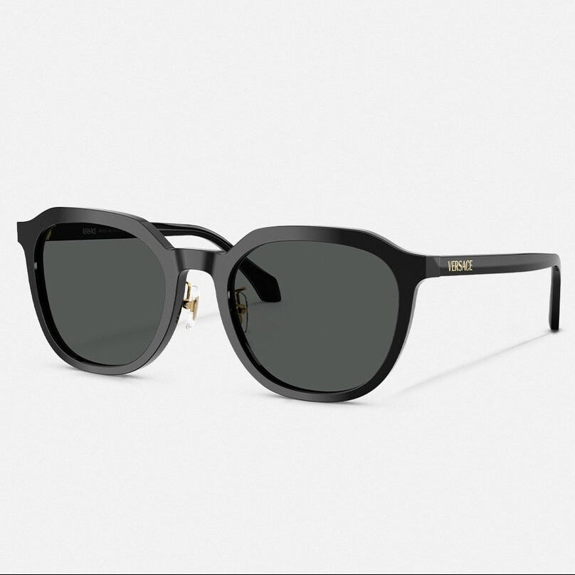 Versace Women Round Frame Black Sunglasses