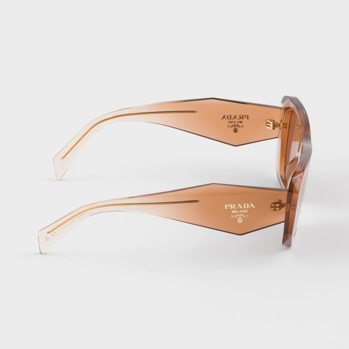 Prada Women Geometric Frame Brown Sunglasses