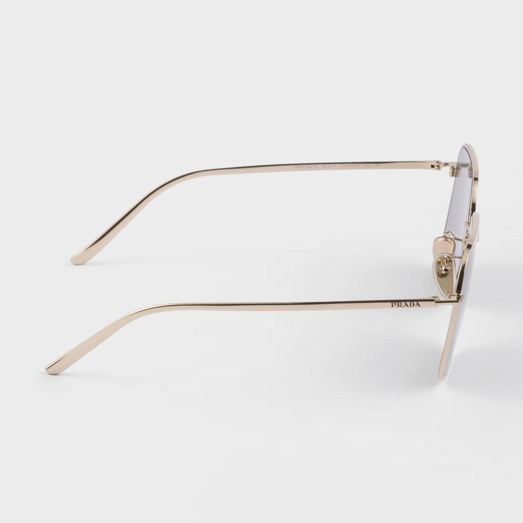 Prada Women Aviator Frame Pale Gold Sunglasses