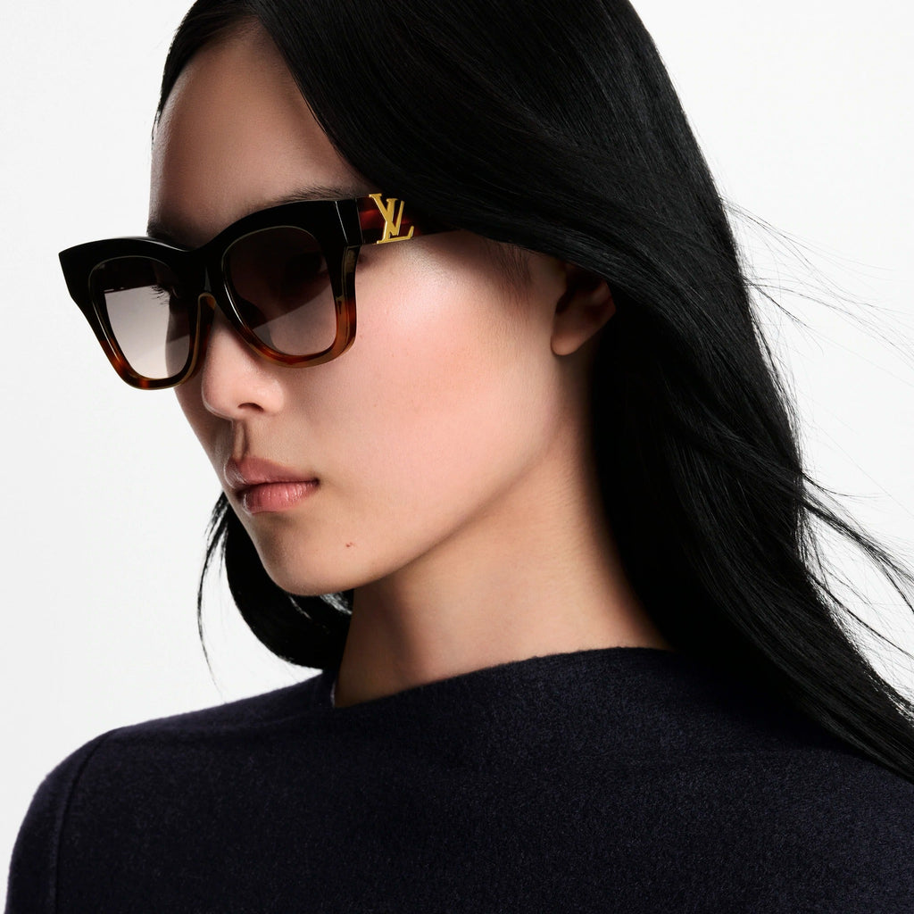 Louis Vuitton Women Cat Eye Frame Brown Tortoise Sunglasses