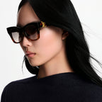 Louis Vuitton Women Cat Eye Frame Brown Tortoise Sunglasses